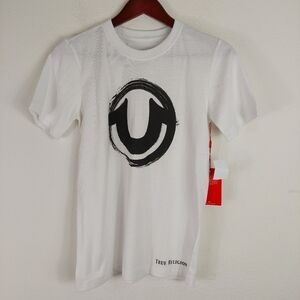 True Religion Youth Boy's Logo T-Shirt White Size L Large Logo Short Sleeve Tee.